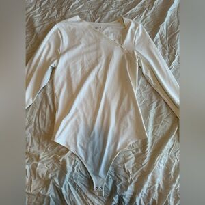 Abercrombie & Fitch White Soft Long Sleeve Bodysuit
